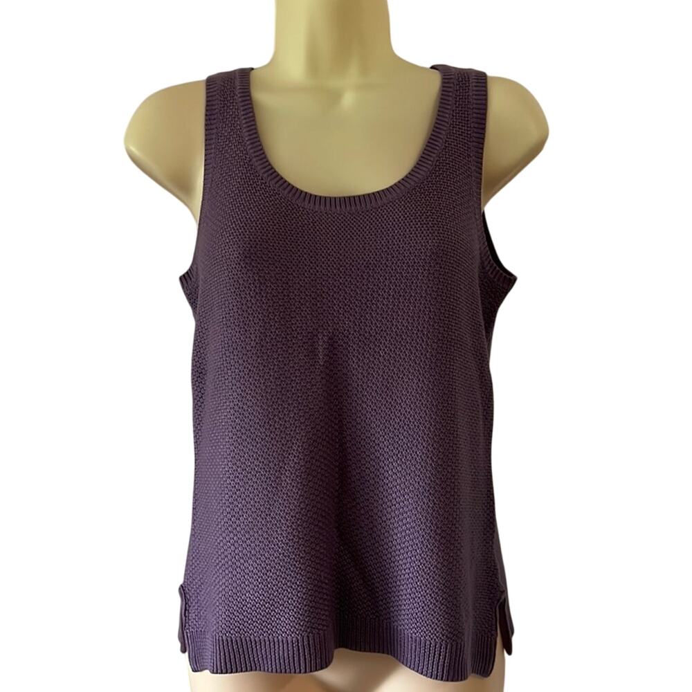 Jaclyn Smith Y2K Purple Sleeveless Knit Sweater Woman Size Small
